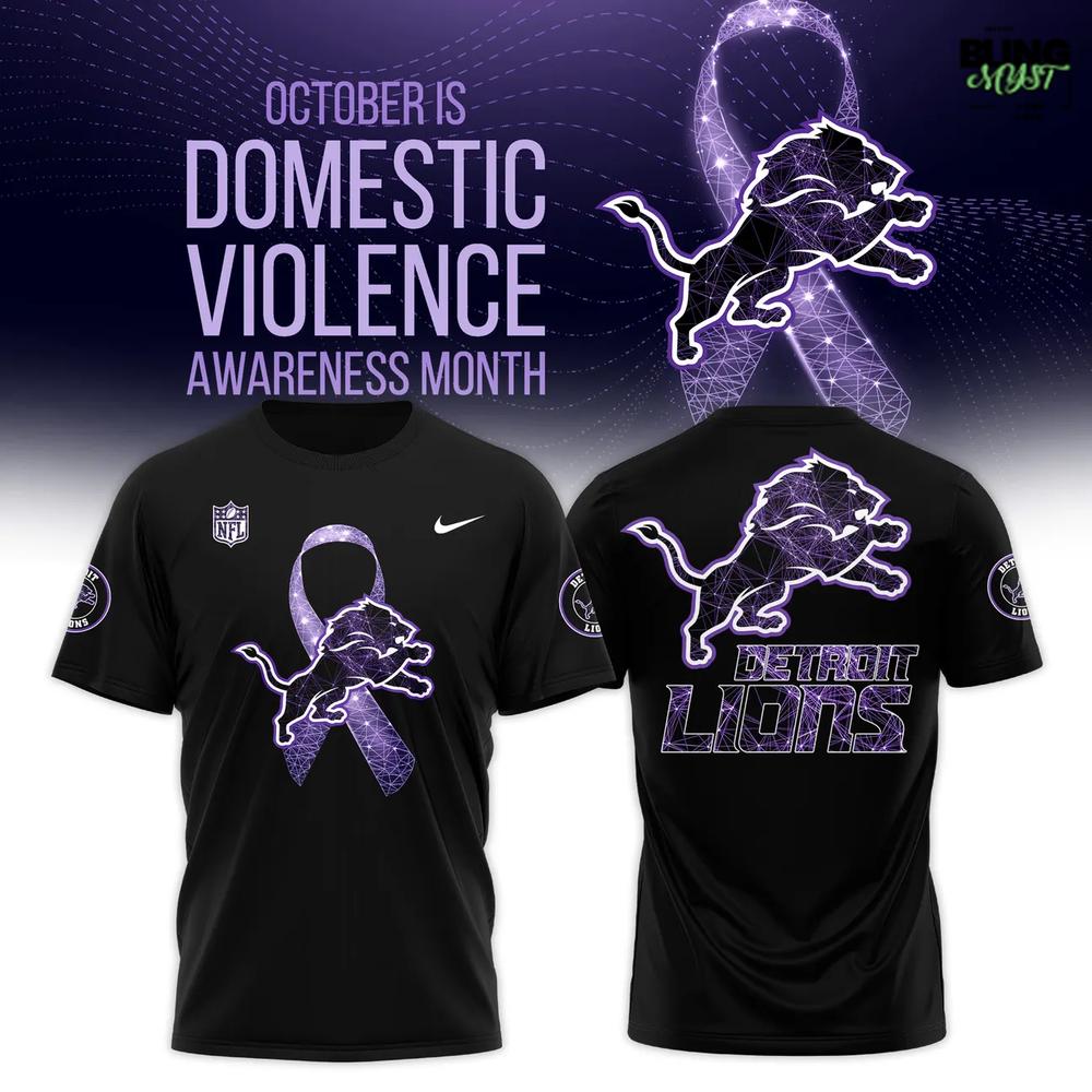Detroit Lions Domestic Violence Awareness Month 2025 T-Shirt Detroit Lions Domestic Violence Awareness Month 2025 T-Shirt