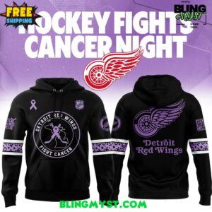 Detroit Red Wings 2025 Hockey Fights Cancer Hoodie