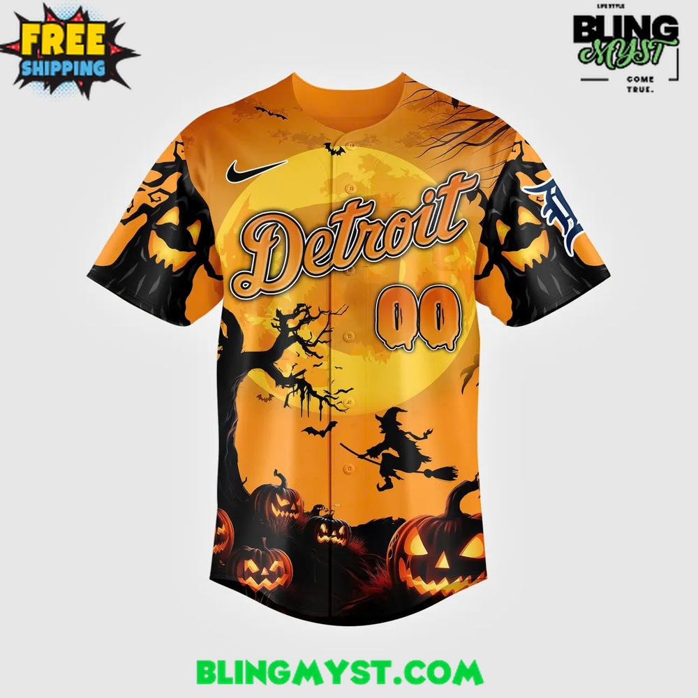 Detroit Tigers Happy Halloween 2025 Baseball Jersey Detroit Tigers Happy Halloween 2025 Baseball Jersey