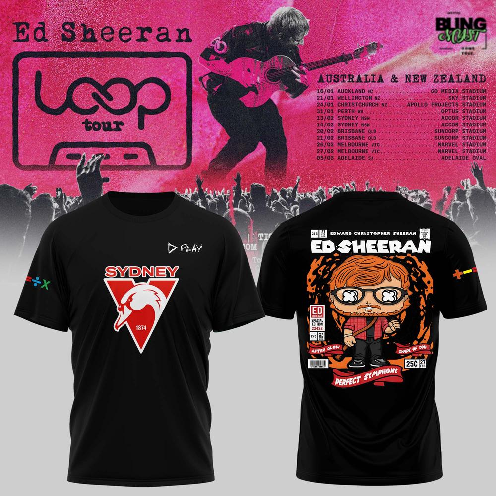Ed Sheeran x Sydney Swans Loop Tour 2026 T-Shirt Ed Sheeran x Sydney Swans Loop Tour 2026 T-Shirt