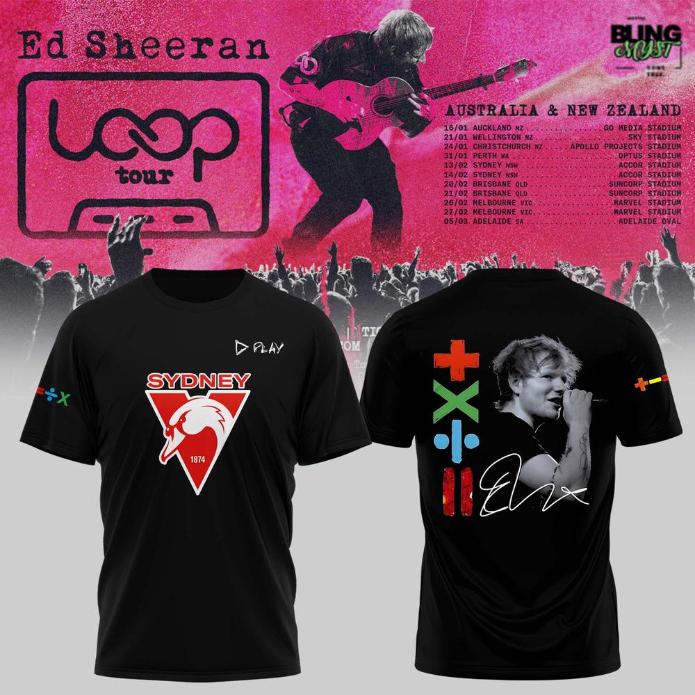 Ed Sheeran x Sydney Swans Loop Tour 2026 T-Shirt Ed Sheeran x Sydney Swans Loop Tour 2026 T-Shirt