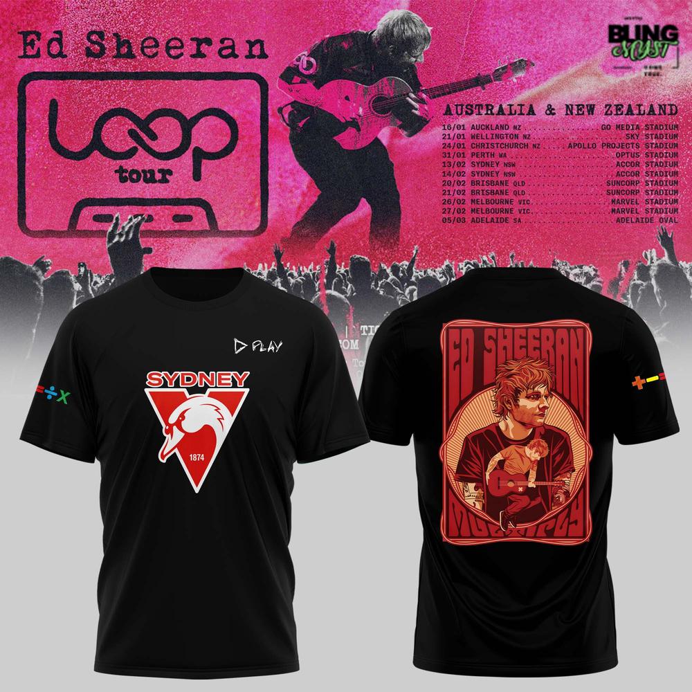 Ed Sheeran x Sydney Swans Loop Tour 2026 T-Shirt Ed Sheeran x Sydney Swans Loop Tour 2026 T-Shirt