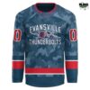 Evansville Thunderbolts Military Appreciation 2025 Hockey Jersey 1 Evansville Thunderbolts Military Appreciation 2025 Hockey Jersey 2