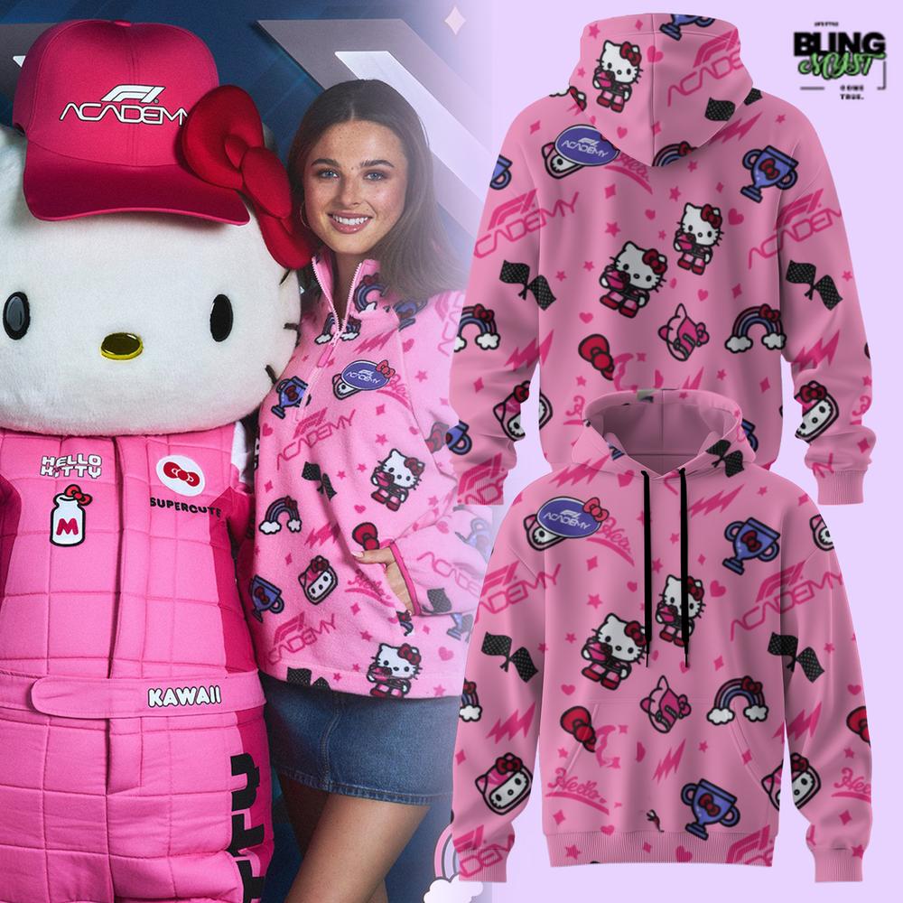 F1 Academy Hello Kitty and Friends Limited Edition Pink Hoodie F1 Academy Hello Kitty and Friends Limited Edition Pink Hoodie