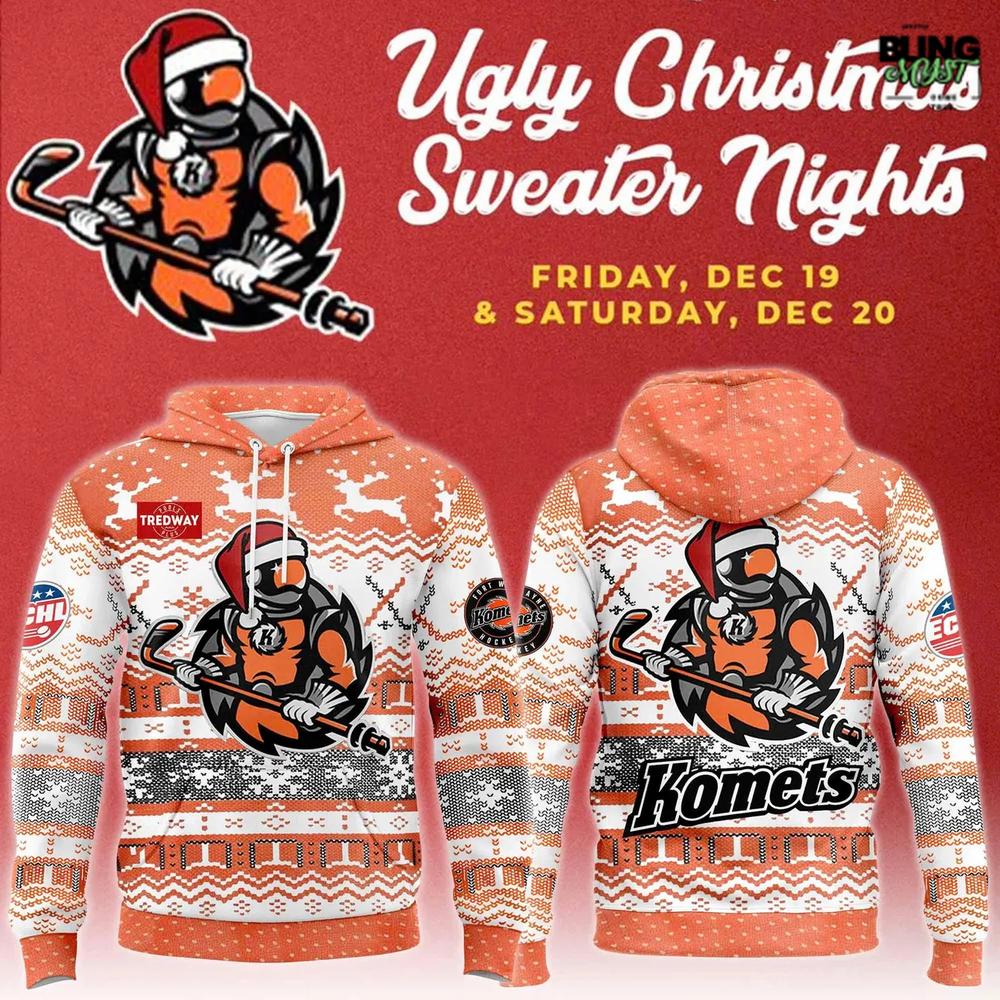 Fort Wayne Komets Ugly Christmas Sweater Night Hoodie Fort Wayne Komets Ugly Christmas Sweater Night Hoodie