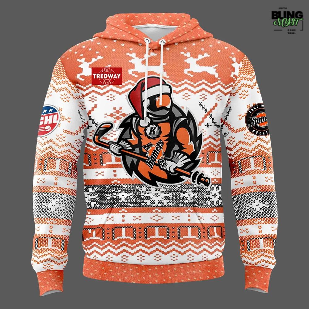 Fort Wayne Komets Ugly Christmas Sweater Night Hoodie Fort Wayne Komets Ugly Christmas Sweater Night Hoodie