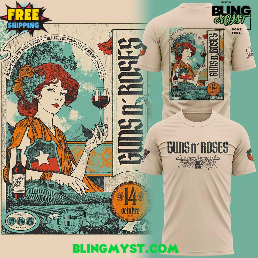 Guns N’ Roses To Santiago Family 2025 T-Shirt Guns N’ Roses To Santiago Family 2025 T-Shirt