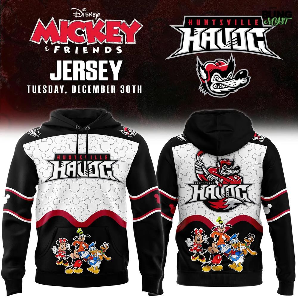 Huntsville Havoc Mickey & Friends Night Hoodie Huntsville Havoc Mickey & Friends Night Hoodie