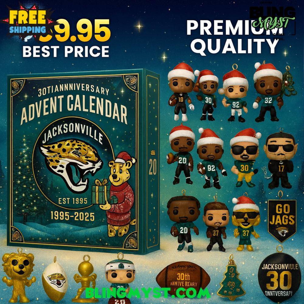 Jacksonville Jaguars 30TH ANNIVERSARY Christmas Limited Edition Advent Calendar 2025 Jacksonville Jaguars 30TH ANNIVERSARY Christmas Limited Edition Advent Calendar 2025