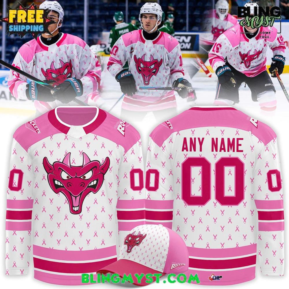 Kelowna Rockets Canadian Cancer 2025 Hockey Jersey Kelowna Rockets Canadian Cancer 2025 Hockey Jersey