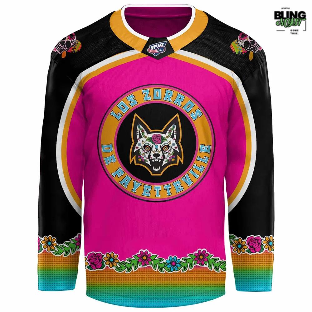 Los Zorros De Fayetteville Dia de los Muertos 2025 Hockey Jersey Los Zorros De Fayetteville Dia de los Muertos 2025 Hockey Jersey
