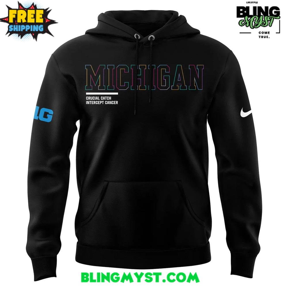 Michigan Wolverines Crucial Catch Intercept Cancer 2025 Hoodie Michigan Wolverines Crucial Catch Intercept Cancer 2025 Hoodie