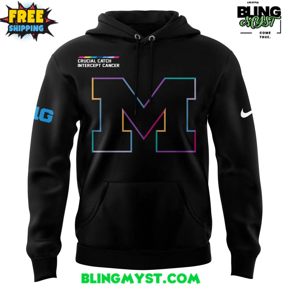 Michigan Wolverines Crucial Catch Intercept Cancer 2025 Hoodie Michigan Wolverines Crucial Catch Intercept Cancer 2025 Hoodie