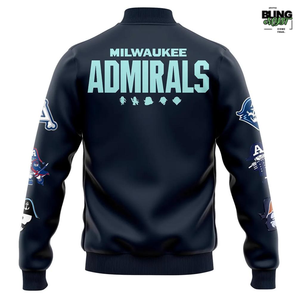 Milwaukee Admirals 2025 Season Baseball Jacket Milwaukee Admirals 2025 Season Baseball Jacket