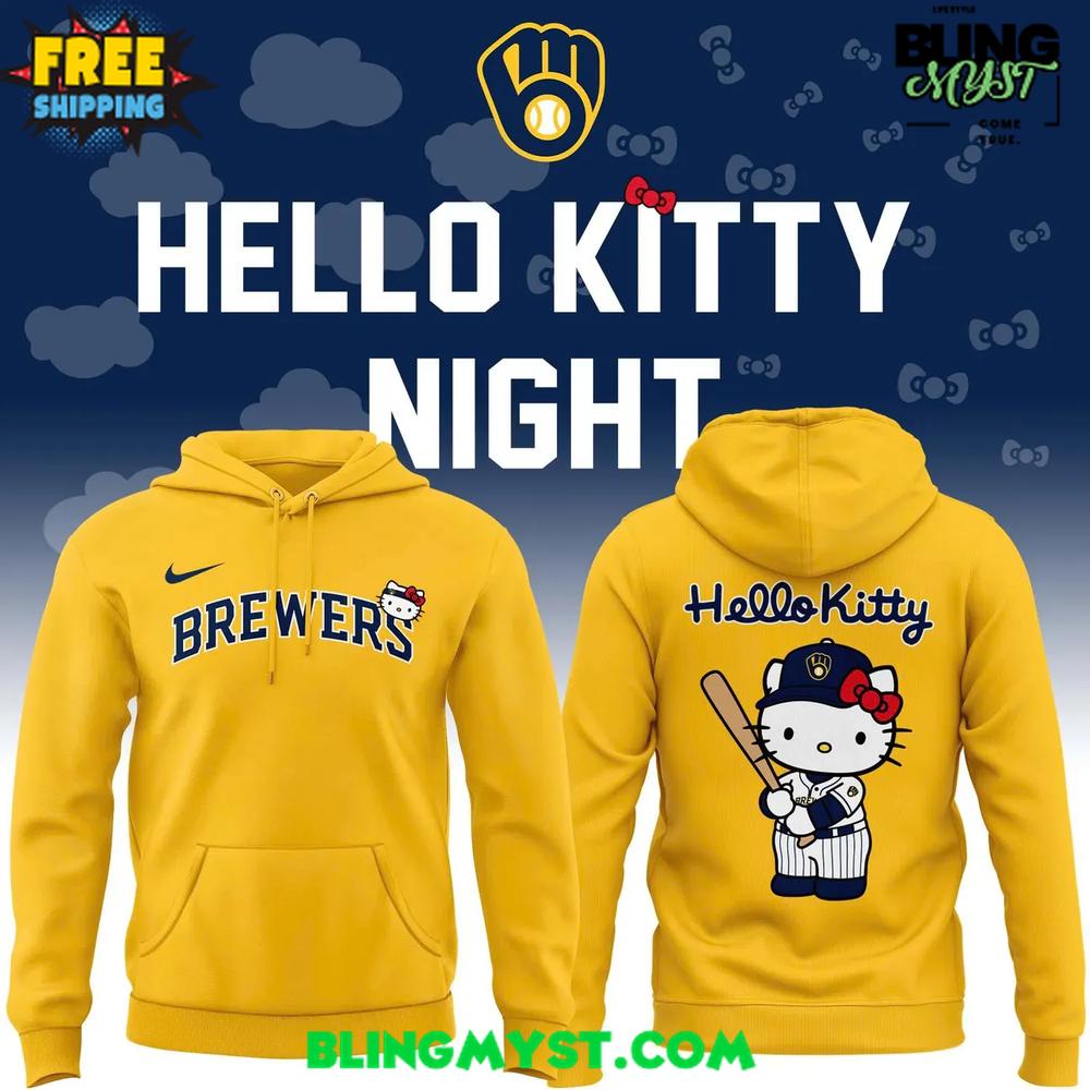 Milwaukee Brewers x Hello Kitty 2025 Special Hoodie Milwaukee Brewers x Hello Kitty 2025 Special Hoodie