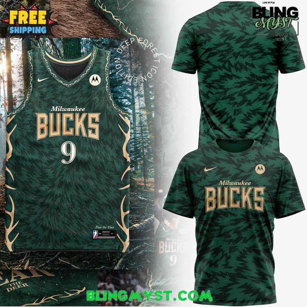 Milwaukee Bucks 2025 Fear the Deer T-Shirt Milwaukee Bucks 2025 Fear the Deer T-Shirt