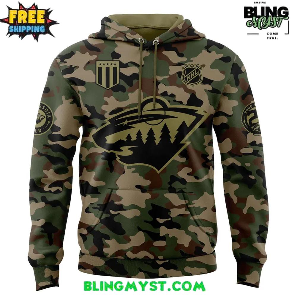 Minnesota Wild 2025 Salute To Service Camo Hoodie Minnesota Wild 2025 Salute To Service Camo Hoodie