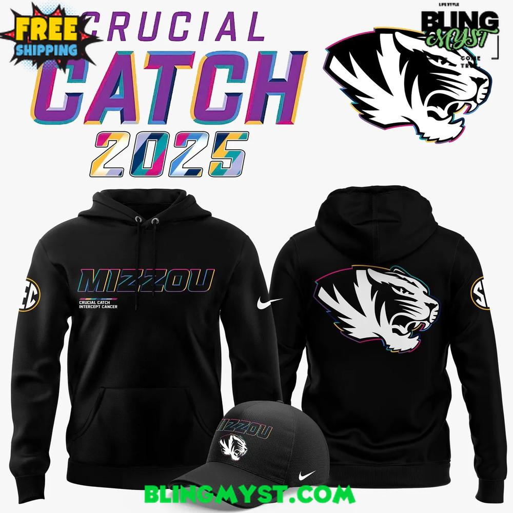 Missouri Tigers Crucial Catch Intercept Cancer 2025 Hoodie Missouri Tigers Crucial Catch Intercept Cancer 2025 Hoodie