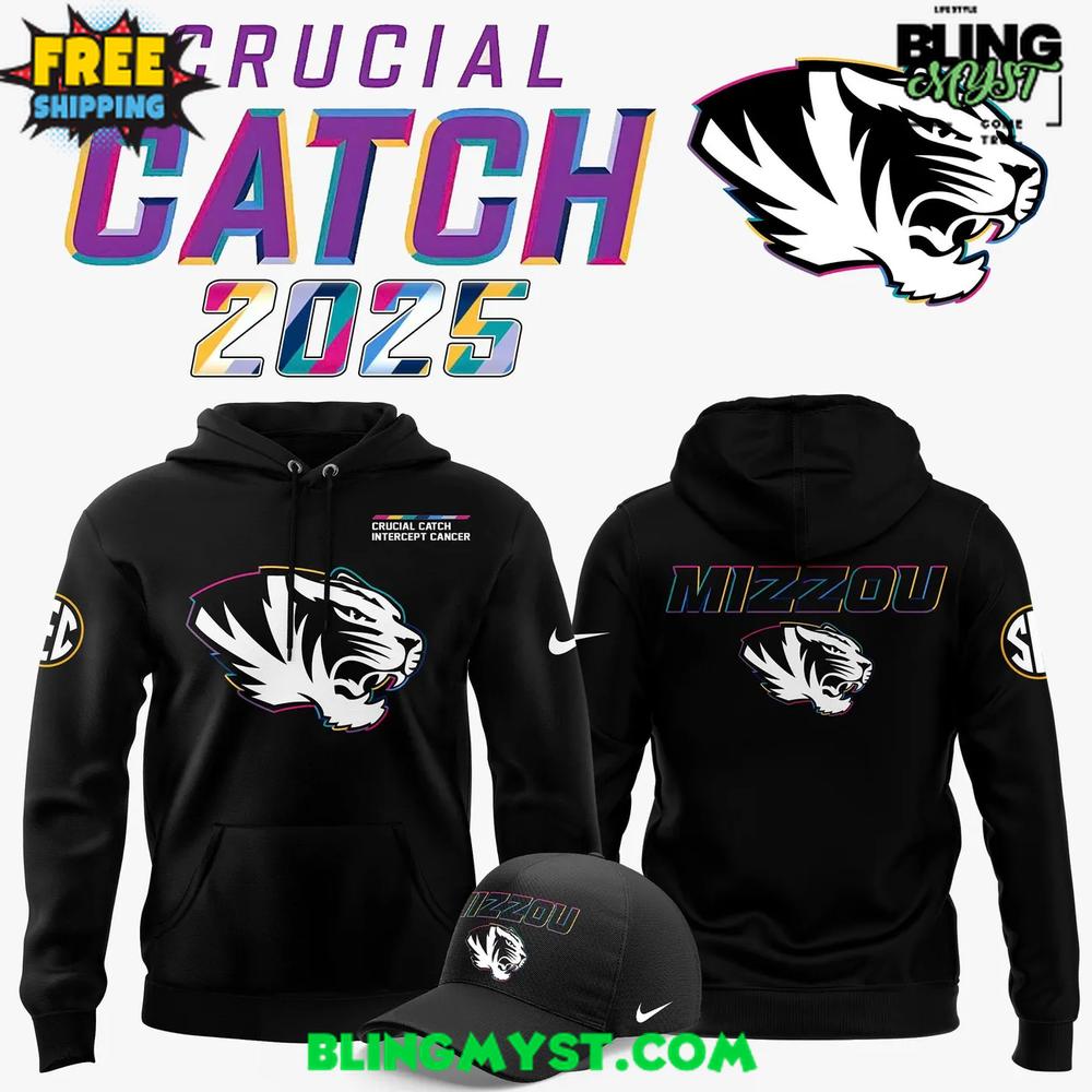 Missouri Tigers Crucial Catch Intercept Cancer 2025 Hoodie Missouri Tigers Crucial Catch Intercept Cancer 2025 Hoodie