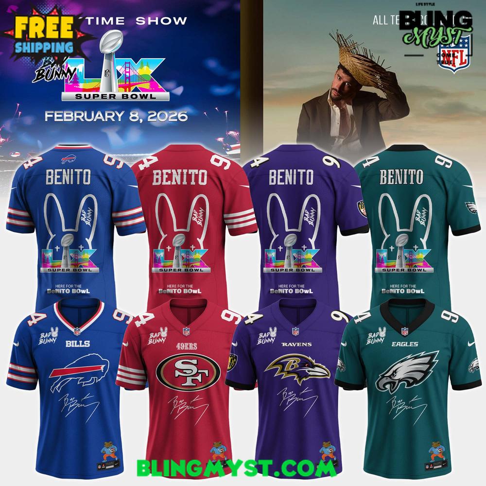 NFL x Bad Bunny 2026 Super Bowl LX Football Jersey – All Teams NFL x Bad Bunny 2026 Super Bowl LX Football Jersey – All Teams