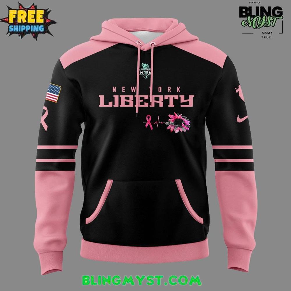 New York Liberty for Breast Cancer Awareness Month Special Hoodie New York Liberty for Breast Cancer Awareness Month Special Hoodie