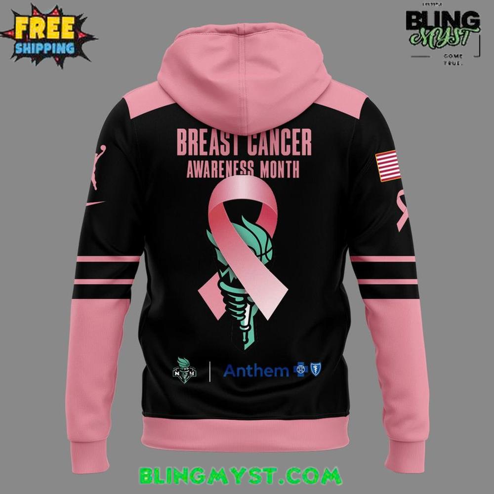 New York Liberty for Breast Cancer Awareness Month Special Hoodie New York Liberty for Breast Cancer Awareness Month Special Hoodie