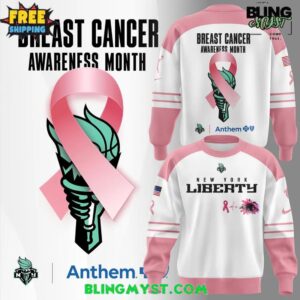 New York Liberty for Breast Cancer Awareness Month Special Sweatshirt