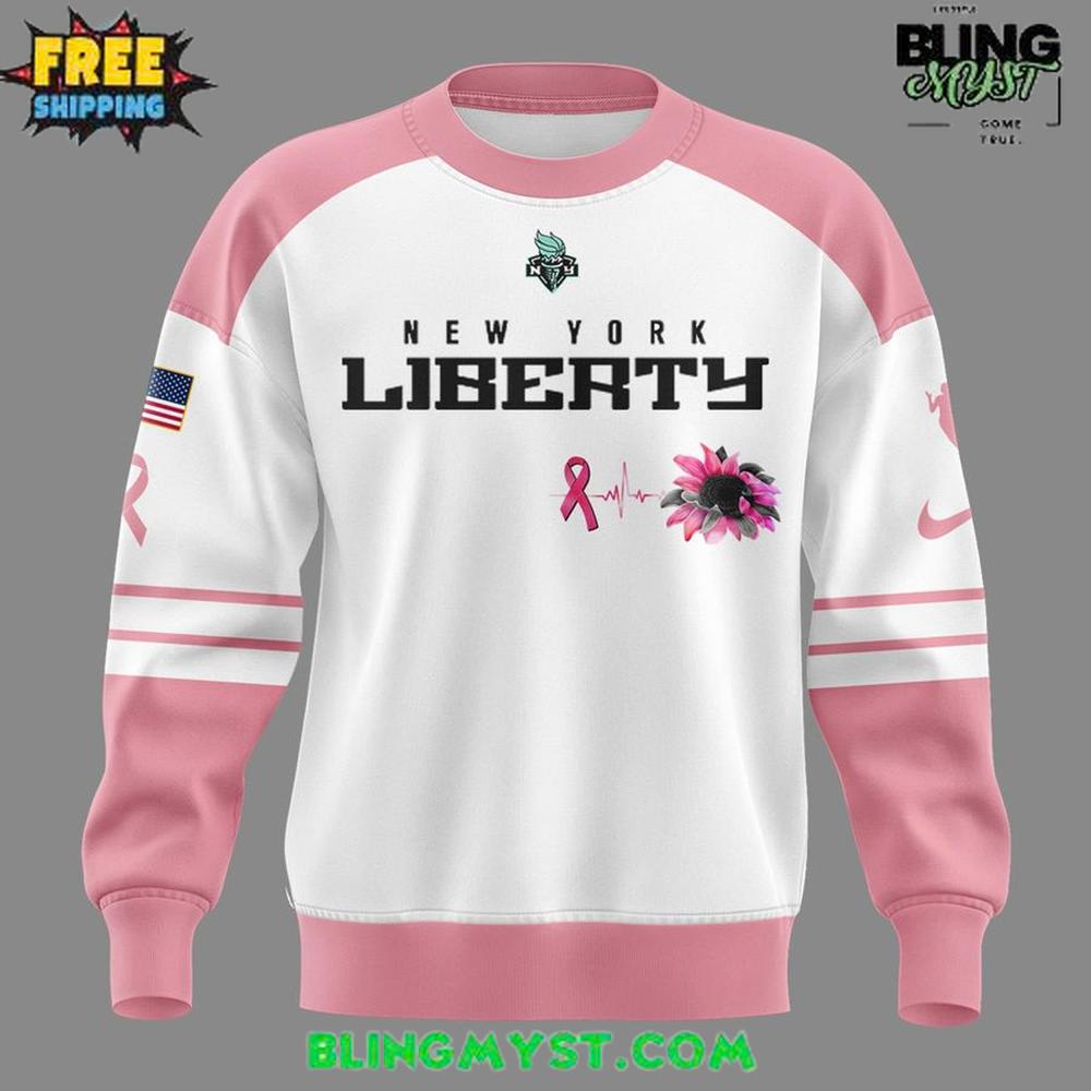 New York Liberty for Breast Cancer Awareness Month Special Sweatshirt New York Liberty for Breast Cancer Awareness Month Special Sweatshirt