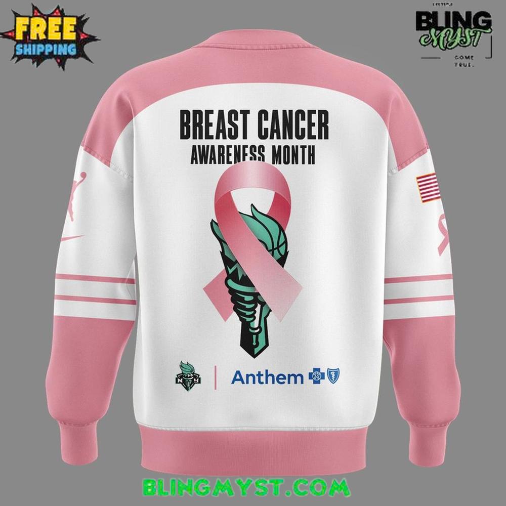New York Liberty for Breast Cancer Awareness Month Special Sweatshirt New York Liberty for Breast Cancer Awareness Month Special Sweatshirt