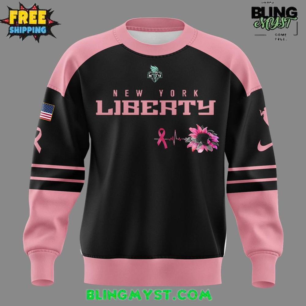 New York Liberty for Breast Cancer Awareness Month Special Sweatshirt New York Liberty for Breast Cancer Awareness Month Special Sweatshirt