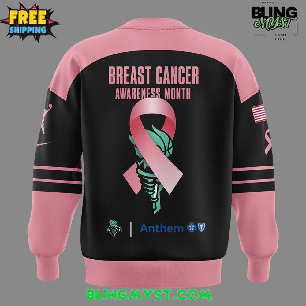 New York Liberty for Breast Cancer Awareness Month Special Sweatshirt New York Liberty for Breast Cancer Awareness Month Special Sweatshirt