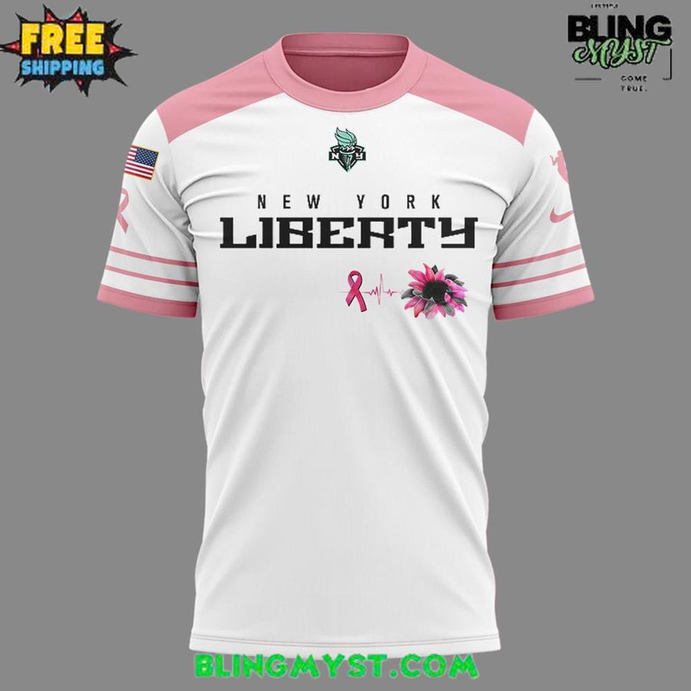 New York Liberty for Breast Cancer Awareness Month Special T-Shirt New York Liberty for Breast Cancer Awareness Month Special T-Shirt