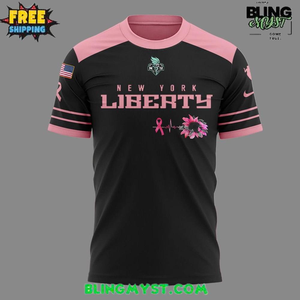 New York Liberty for Breast Cancer Awareness Month Special T-Shirt New York Liberty for Breast Cancer Awareness Month Special T-Shirt