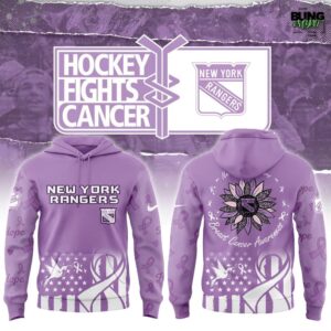 New York Rangers Hockey Fights Cancer 2025 Hoodie