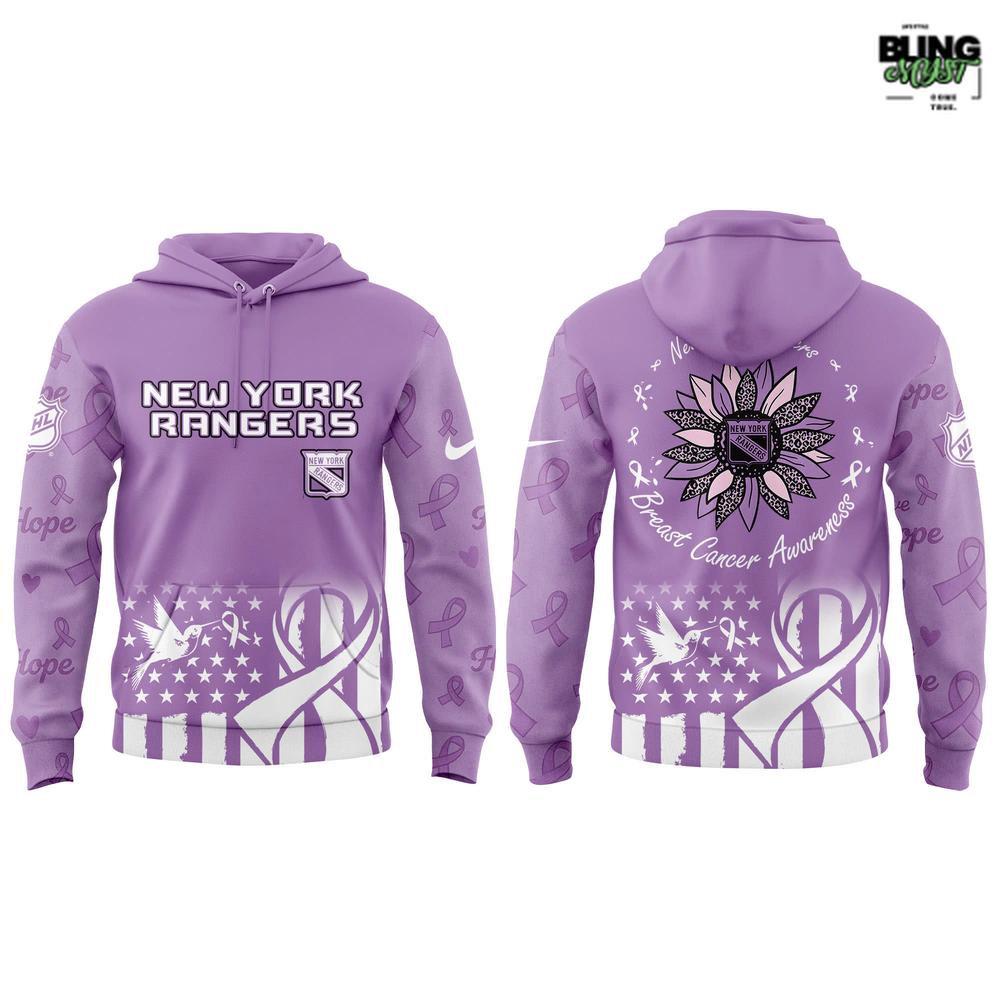 New York Rangers Hockey Fights Cancer 2025 Hoodie New York Rangers Hockey Fights Cancer 2025 Hoodie