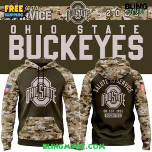 Ohio State Buckeyes 2025 Salute To Service Special Camo Hoodie