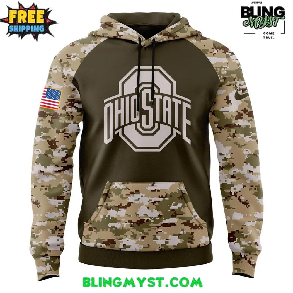 Ohio State Buckeyes 2025 Salute To Service Special Camo Hoodie Ohio State Buckeyes 2025 Salute To Service Special Camo Hoodie