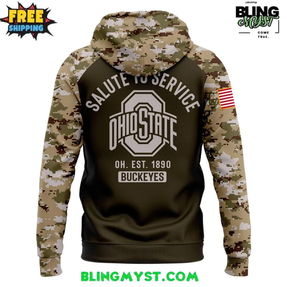 Ohio State Buckeyes 2025 Salute To Service Special Camo Hoodie Ohio State Buckeyes 2025 Salute To Service Special Camo Hoodie