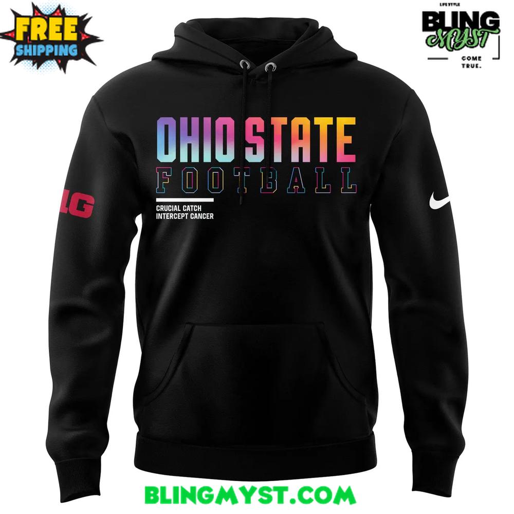 Ohio State Buckeyes Crucial Catch Intercept Cancer 2025 Hoodie Ohio State Buckeyes Crucial Catch Intercept Cancer 2025 Hoodie