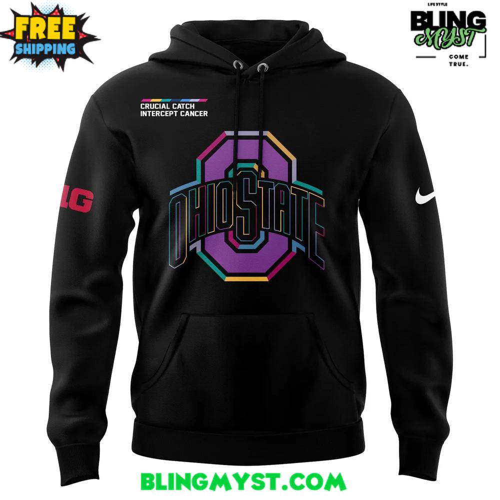 Ohio State Buckeyes Crucial Catch Intercept Cancer 2025 Hoodie Ohio State Buckeyes Crucial Catch Intercept Cancer 2025 Hoodie