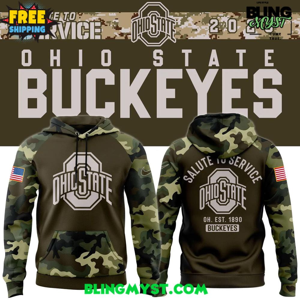 Ohio State Buckeyes Salute To Service 2025 Hoodie Ohio State Buckeyes Salute To Service 2025 Hoodie
