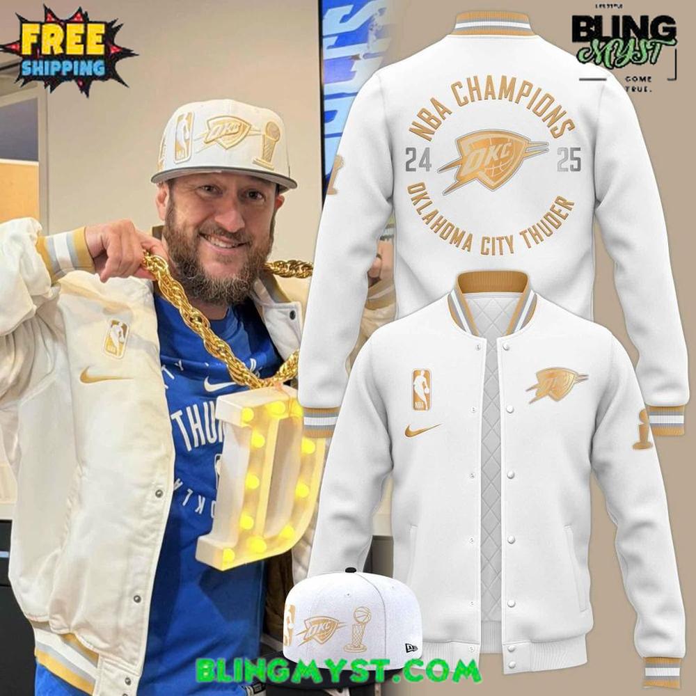 Oklahoma City Thunder 2025 Ring Ceremony Limited Edition Bomber Jacket Oklahoma City Thunder 2025 Ring Ceremony Limited Edition Bomber Jacket