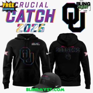 Oklahoma Sooners Crucial Catch Intercept Cancer 2025 Hoodie