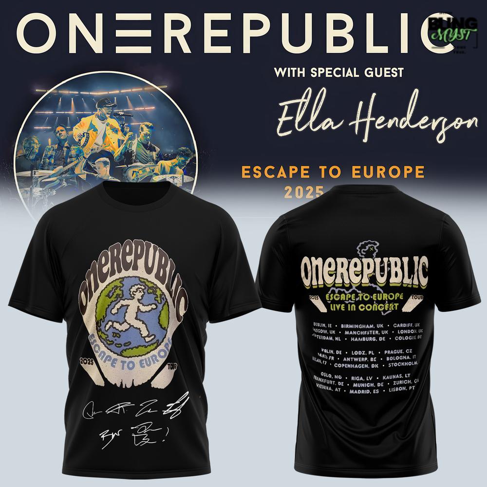 OneRepublic Escape to Europe 2025 T-Shirt OneRepublic Escape to Europe 2025 T-Shirt