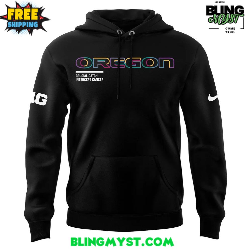 Oregon Ducks Crucial Catch Intercept Cancer 2025 Hoodie Oregon Ducks Crucial Catch Intercept Cancer 2025 Hoodie