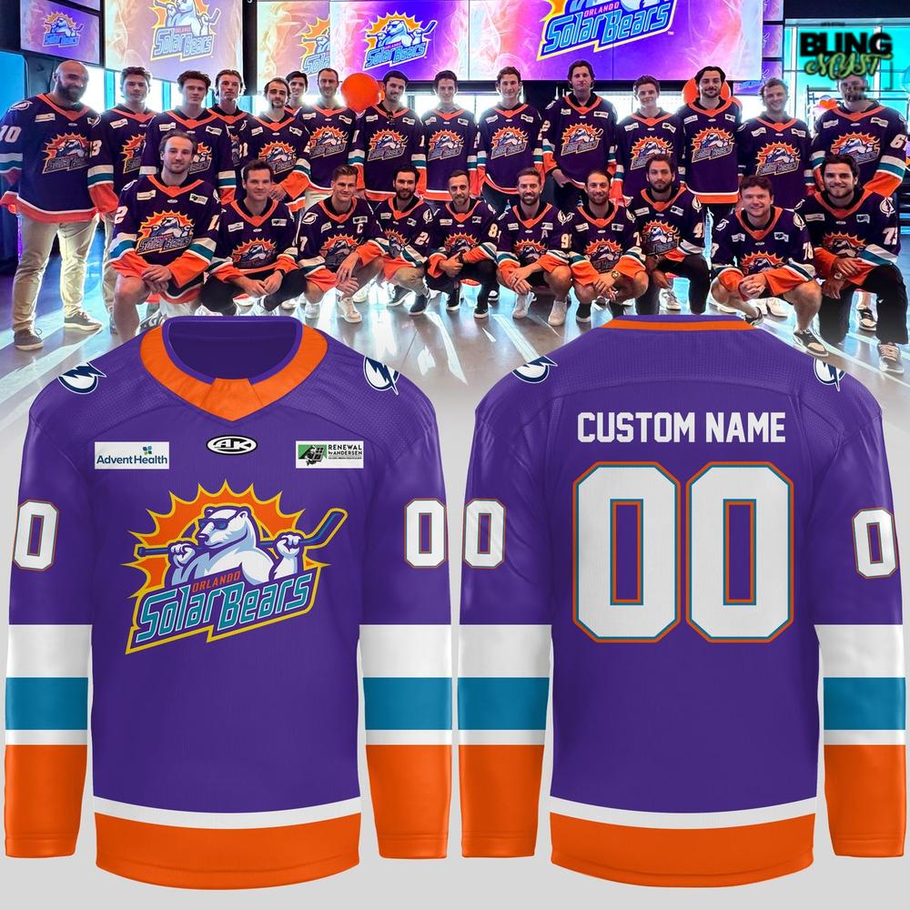Orlando Solar Bears 2025-26 Purple Hockey Jersey Orlando Solar Bears 2025-26 Purple Hockey Jersey