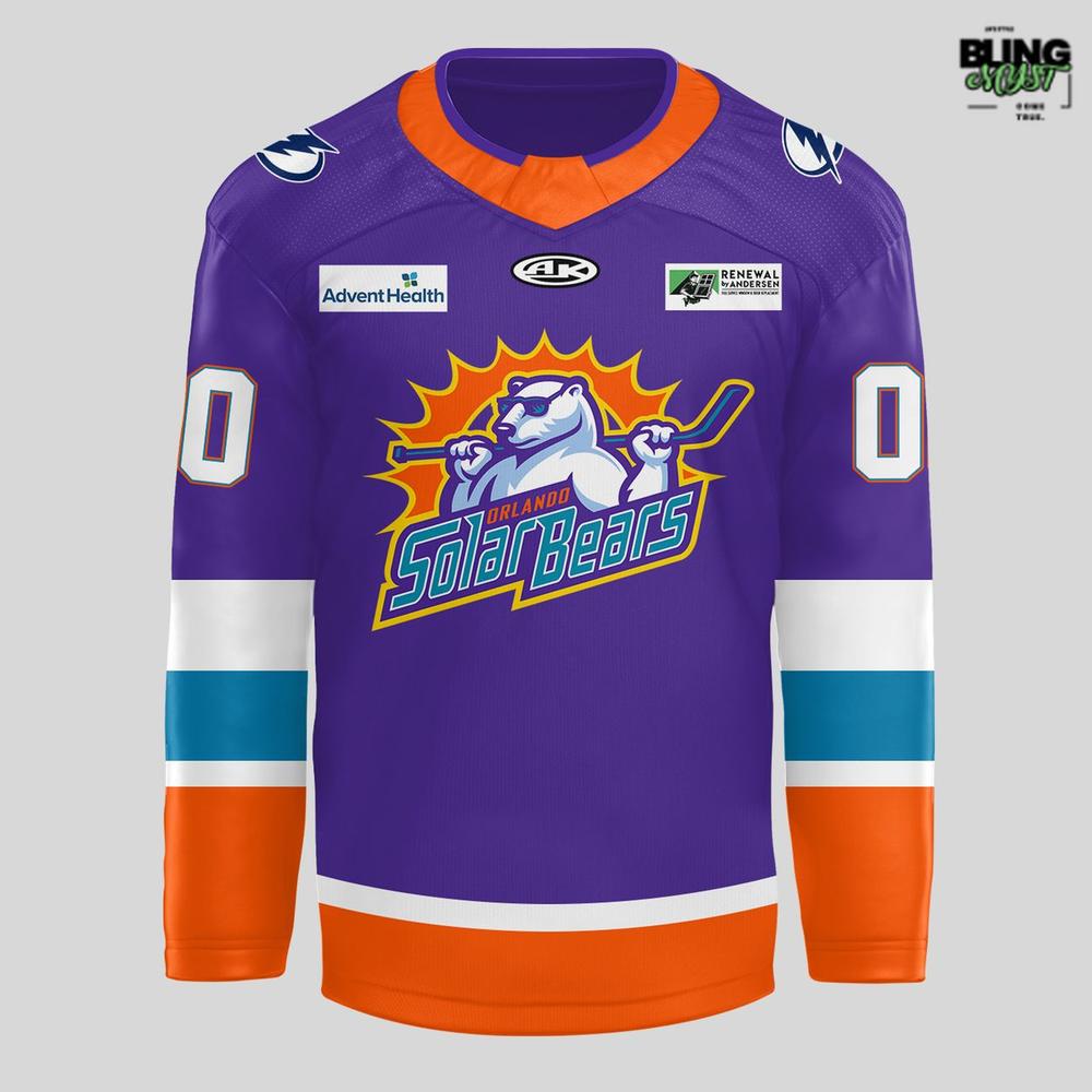 Orlando Solar Bears 2025-26 Purple Hockey Jersey Orlando Solar Bears 2025-26 Purple Hockey Jersey