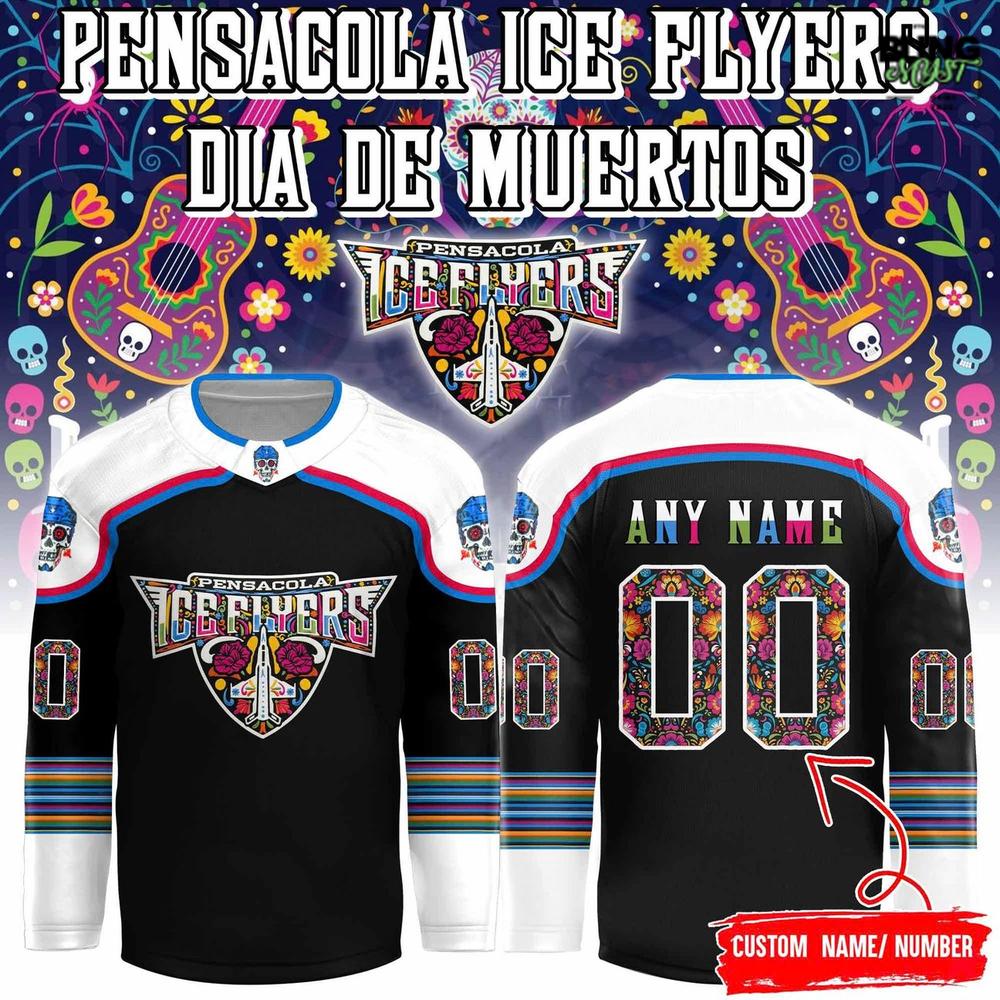 Pensacola Ice Flyers Dia De Muertos 2025 Hockey Jersey Pensacola Ice Flyers Dia De Muertos 2025 Hockey Jersey