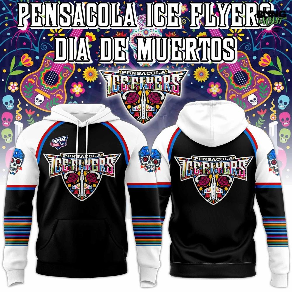 Pensacola Ice Flyers Dia De Muertos 2025 Hoodie Pensacola Ice Flyers Dia De Muertos 2025 Hoodie