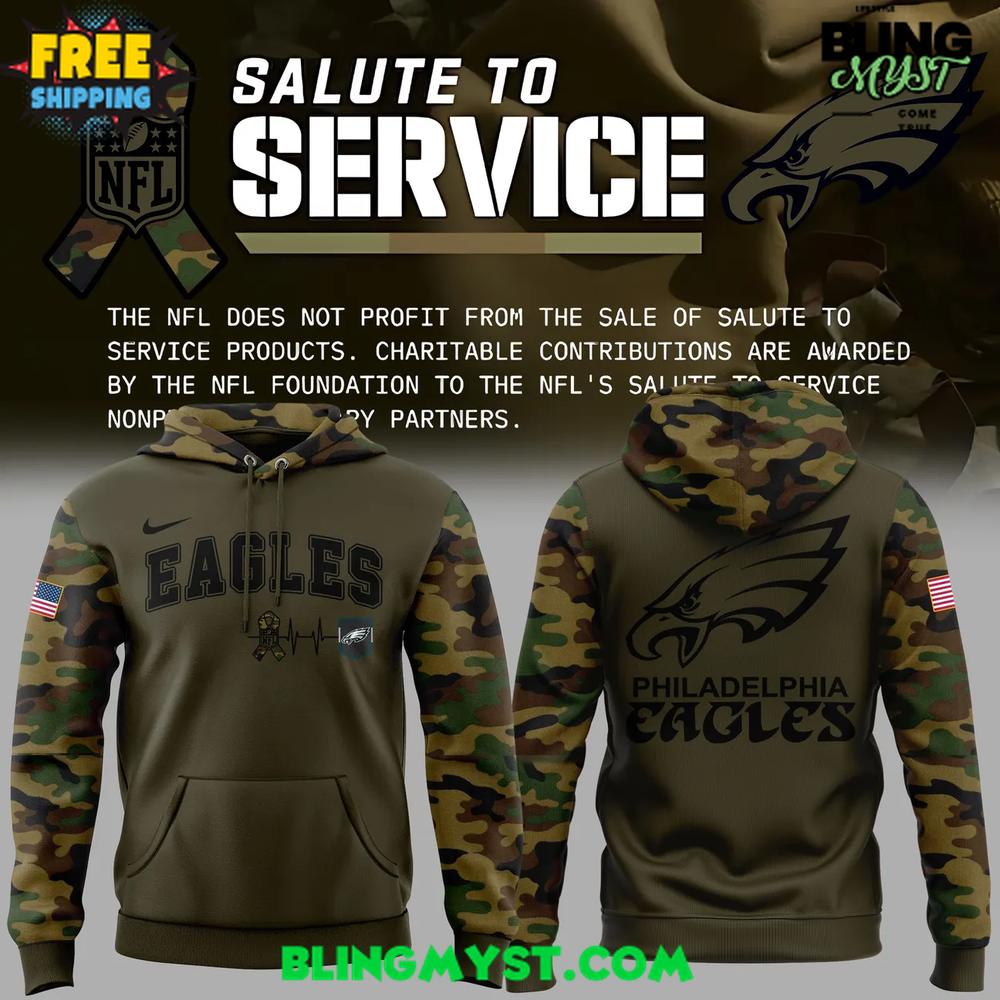 Philadelphia Eagles Salute to Service 2025 NFL Hoodie Philadelphia Eagles Salute to Service 2025 NFL Hoodie
